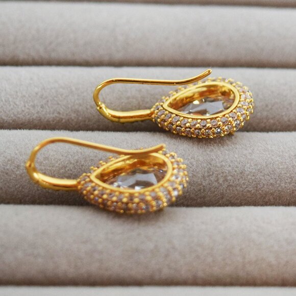 Kate Spade New York Cubic Zirconia Pavé Halo Drop Earrings - Picture 6 of 8